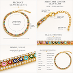 Vani Lustre Evil Eye Bracelet | Gold-Tone Adjustable Stainless Steel Bracelet for Women