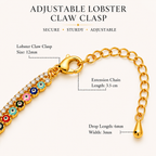 Vani Lustre Evil Eye Bracelet | Gold-Tone Adjustable Stainless Steel Bracelet for Women