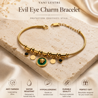Vani Lustre Gold-Tone Lion Charm Bracelet | Stainless Steel Adjustable Bracelet for Women